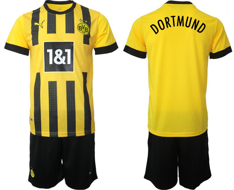 Men 2022-2023 Club Borussia Dortmund home yellow blank Soccer Jersey